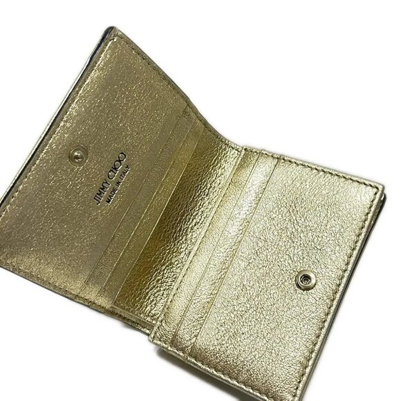 JIMMY CHOO - Gold Leather Bifold Wallet - Picture 3 of 5